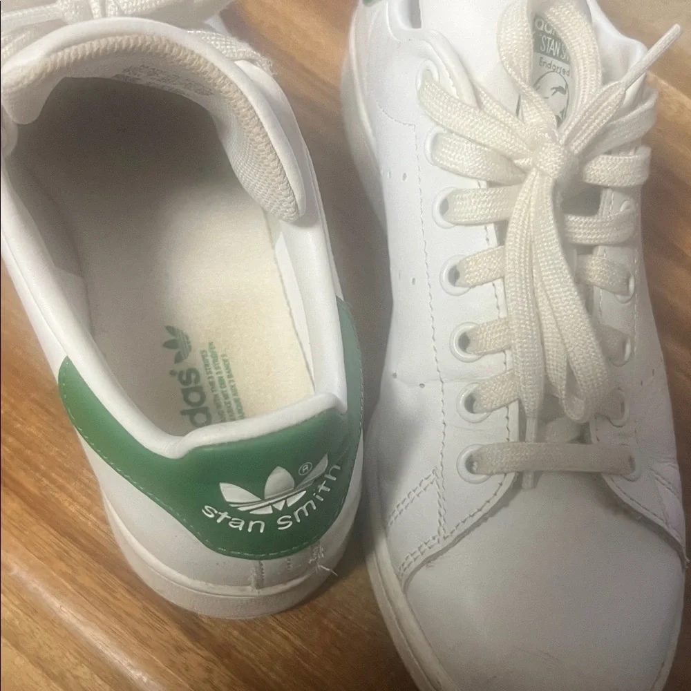 Adidas Stan Smith White Sneakers with Green Accents